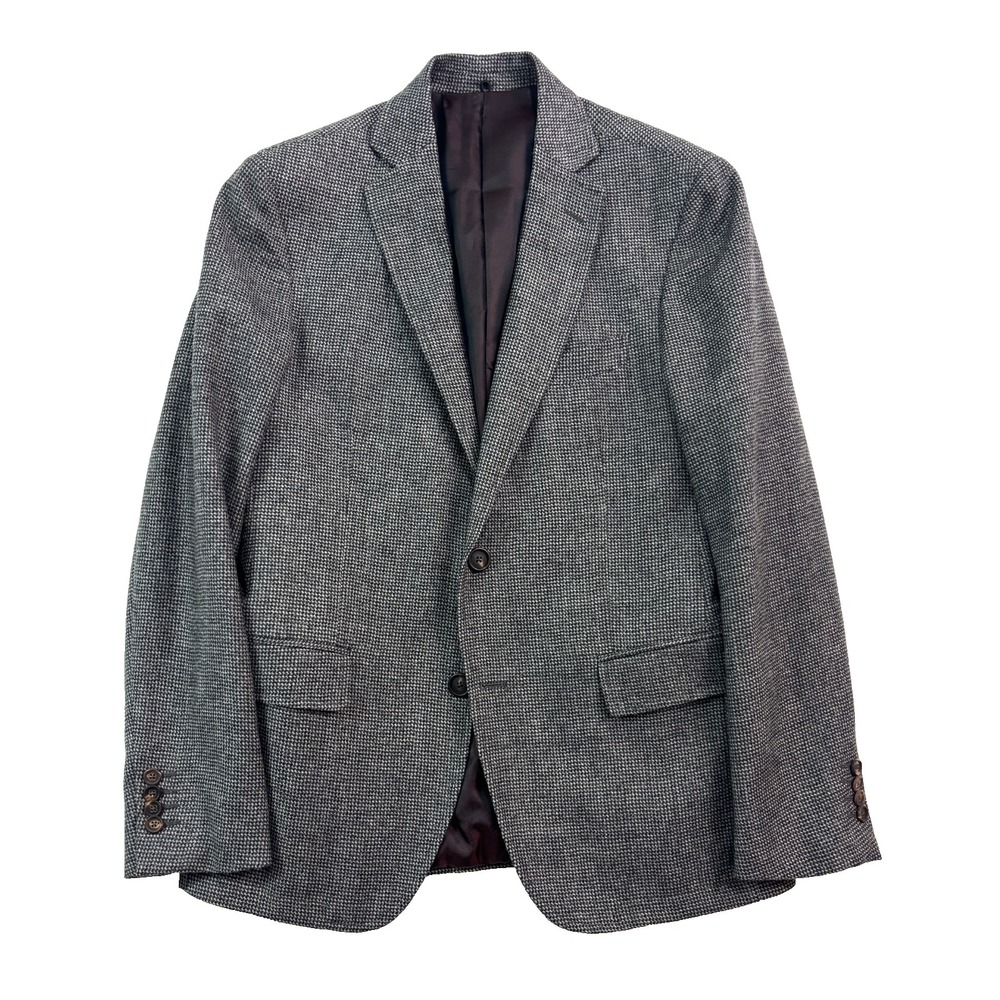Pal Zileri MCMLXXX 38R Gray Check Flannel Wool‎ Blazer Jacket Sport Suit Coat